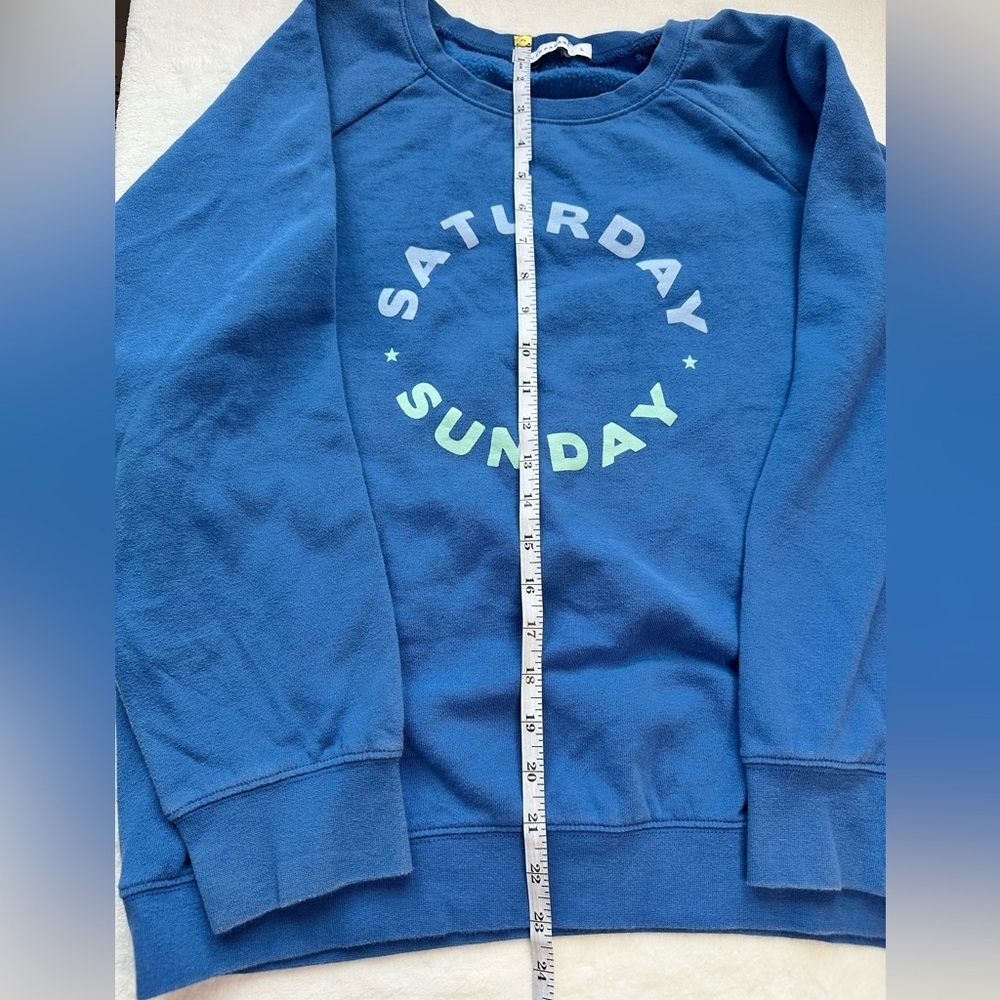 South Parade Saturday Sunday Blue Crewneck sweatshirt size L - Picture 4 of 9